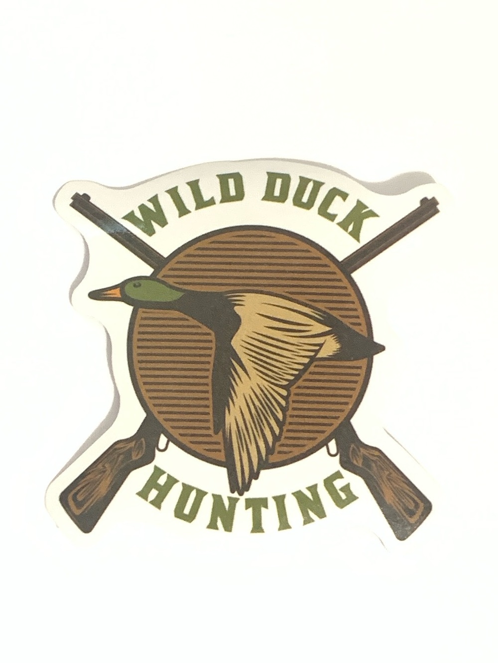 Duck Hunting Vinyl Sticker - Brown and Green